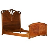 Antique Mahogany Bed Designed by Louis Majorelle