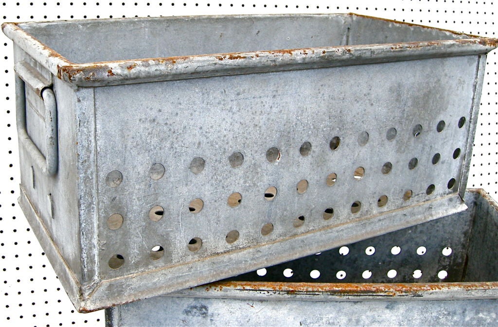 Mid-20th Century Galvanized Bulb Boxes For Sale