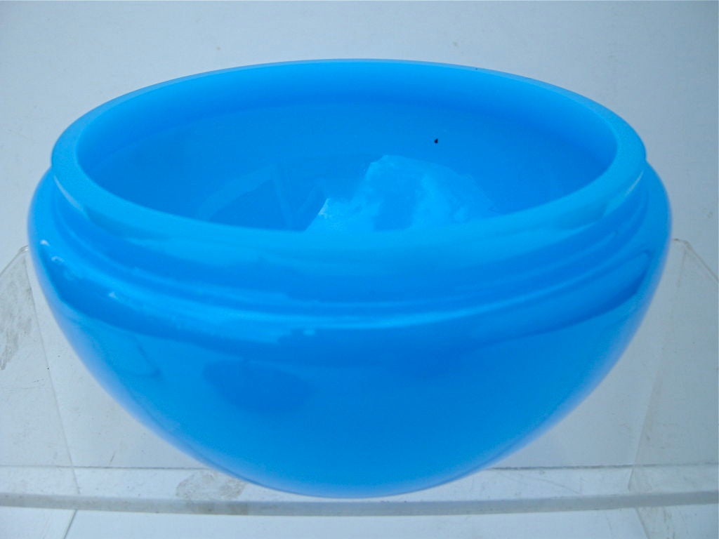 Unknown Blue Opaline Apple Container