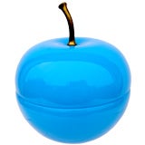 Blue Opaline Apple Container