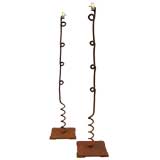 Used Barbed-Wire Fence Post Floor Lamps
