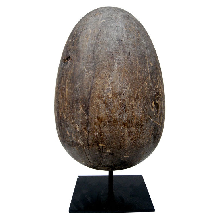 Large Wooden Egg Sculpture