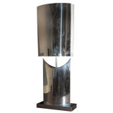 CURTIS JERE STEEL LAMP AND SHADE