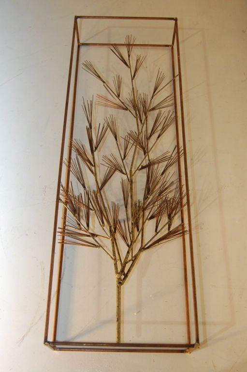 LARGE CURTIS JERE TREE SCULPTURE ; SIGNED