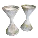 WILLY GUHL PAIR OF VINTAGE HOURGLASS PLANTERS