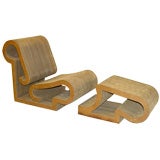 FRANK GEHRY : EASY EDGES LOUNGE CHAIR AND OTTOMAN
