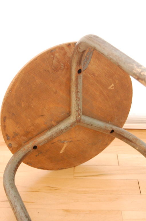 French JEAN PROUVE ; 3 LEGGED STOOL