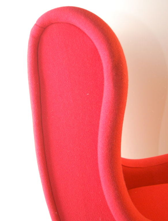 Marco Zanuso for Arflex , Milan, 1950's ; Senior chair in red wool  which may be original , some minor signs of perishing to the foam suggest it may need reupholstery in the future although the fabric is in fine condition .