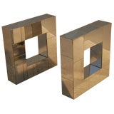 PAUL EVANS ; PAIR OF SHELF SUPPORTS