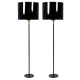 Vintage Pair of French brass and painted metal Floor Lamps