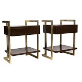 Pair of French laminate side tables or nightstands