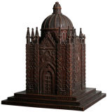 Vintage Early 19th Century Carved Oak Model of Cathedral