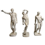 Set of 3 plaster anatomical figures
