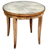 Limed oak circular side table
