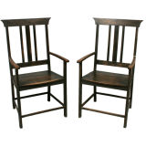 Pair of Scottish Oak Arts and Crafts armchairs