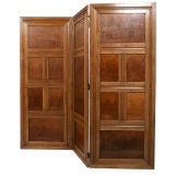 Threefold oak panelled screen