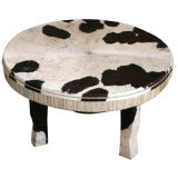 Pony skin drum table
