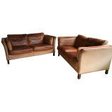 Pair of 1960s leather sofas