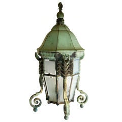 Antique Exceptional copper and bronze lantern