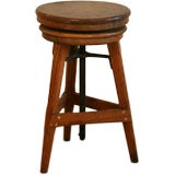 Pitch pine 19th century adjustable artist's stool