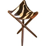 Vintage 1960s zebra skin stool