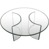 Crystal glass low table by Pietra Chiesa for Fontana Arte