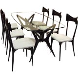 Din ing table with a set of 6 chairs by Ico Parisi