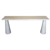 White marble console by Angelo Mangiarotti