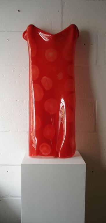 Red plastic Hanging Towel Lamp designed by Gaetano Pesce