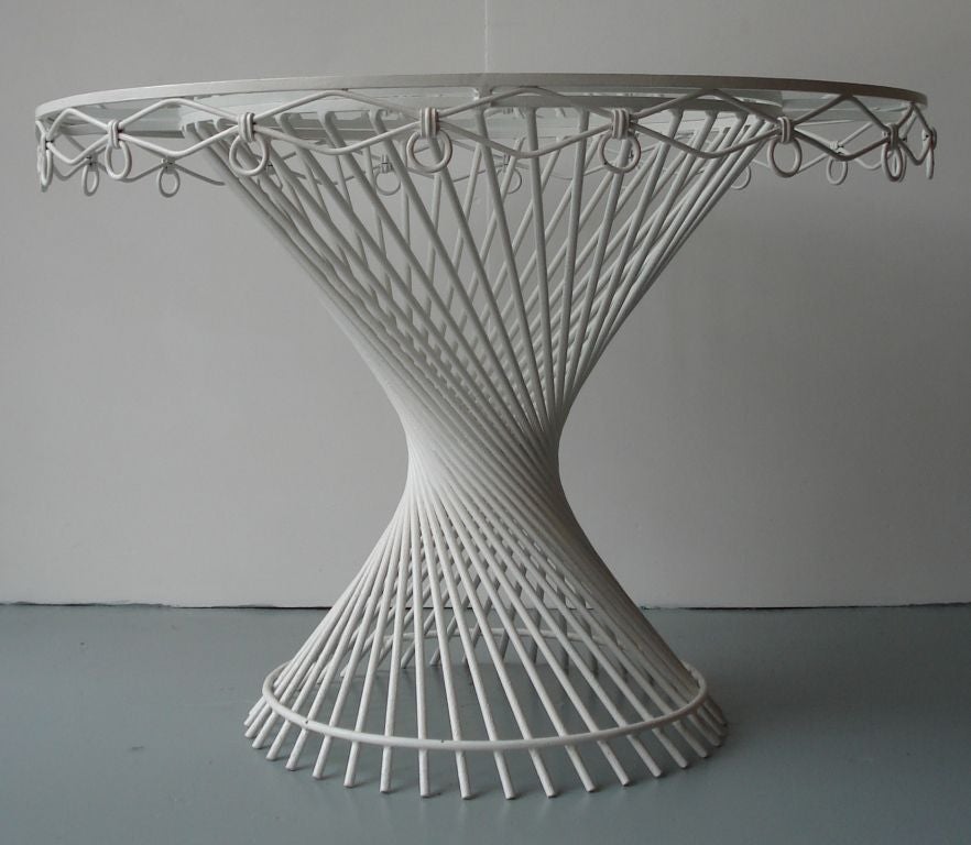 A White Painted Metal 'Antheor' Table by Mathieu Mategot