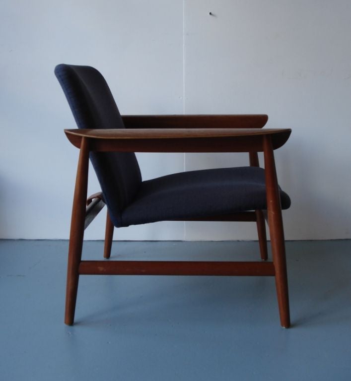 Danish Upholstered Open Armchair by Finn Juhl / Bovirke