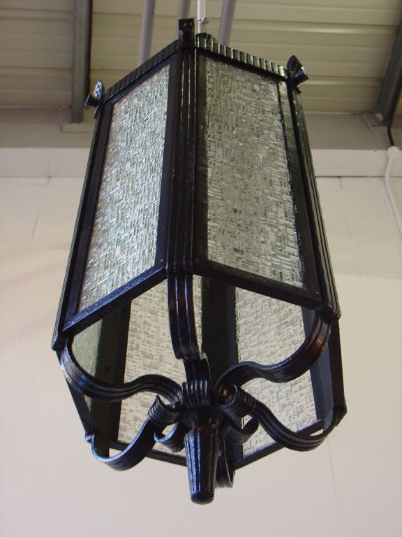 Art Deco Wrought Iron Lantern