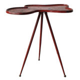 Red Painted Metal Side Table