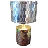 brass and steel lamp