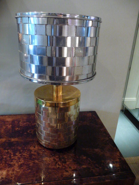 brass and steel lamp
