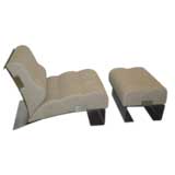 stainless steel lounge chair and ottoman