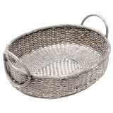 Woven Silver Plate Basket