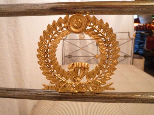 19th Century Empire Steel and Ormolu Campaign Bed