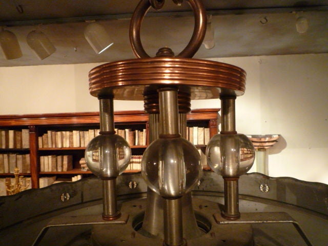 Pair of Copper and Chrome Light Fixtures