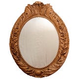 Carved Oak Frame Mirror - by Alexandre Clerget Carved Oak Frame Mirror - by Alexandre Clerget