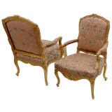 Pair of  Giltwood 'Fauteuils' Armchairs