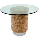 Cork and Chrome base table by Directional