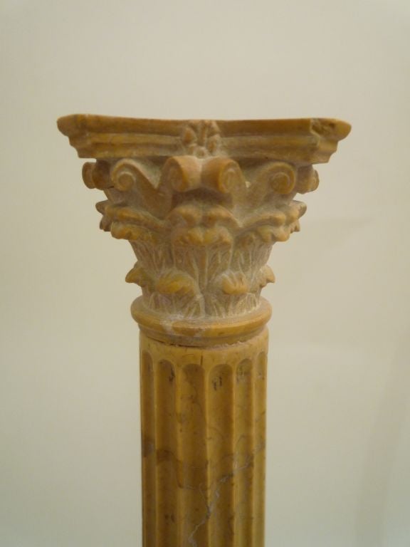 Pair Sienna Marble Columns