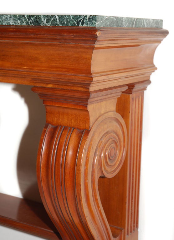 Pair French Napoleon III Mahogany Neo-Classical Console Tables