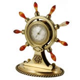 Victorian Brass & Agate “Ship’s Wheel” Barometer