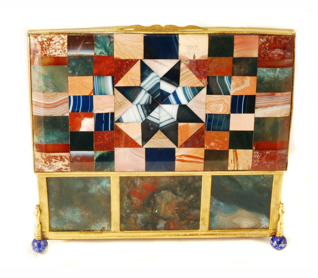 French Palais Royal Agate and Ormolu casket