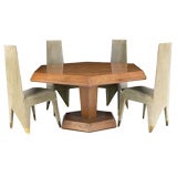 A Lloyd Wright Walnut Hexagonal Dining Table