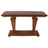 Red marble and carved wood console table