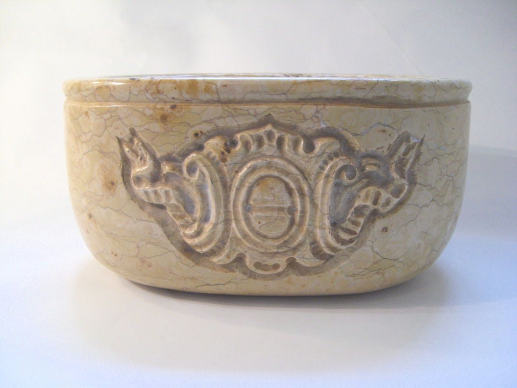 Marble bowl with armourial crest