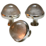 A set of six rock crystal and silver door pulls by Paul Belvoir